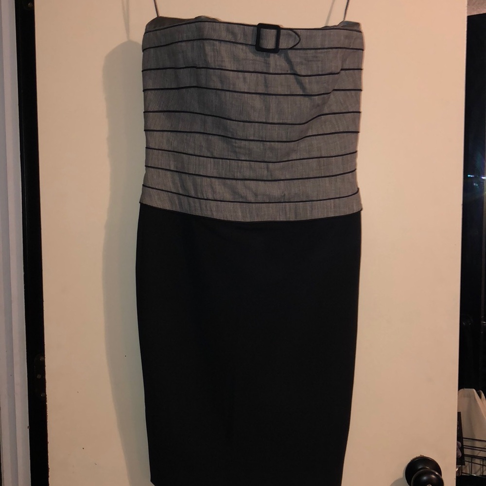 Classic Vintage Strapless Black Grey Martin Grant dress